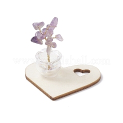 Éclats d'améthyste naturelle décorations arbre de vie&nbsp;AJEW-JD00014-03