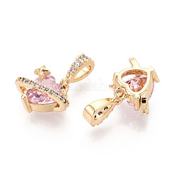 Breloques en laiton avec zircone cubique de micro pave&nbsp;KK-N275-12E-G