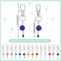 28 stücke 14 farben strass pflastern disco ball und doppelkegel glas kleid reißverschluss helfer&nbsp;HJEW-PH01984