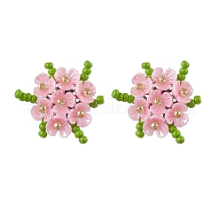 Orecchini a bottone a forma di fiore in acciaio inossidabile 304&nbsp;EJEW-MZ00457-04