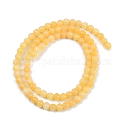 Hilos de abalorios de jade amarillo naturales&nbsp;G-K121-01-4mm
