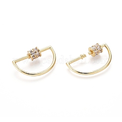 Charmes de verrouillage de mousqueton à vis de zircone cubique micro pave&nbsp;ZIRC-I031-04G