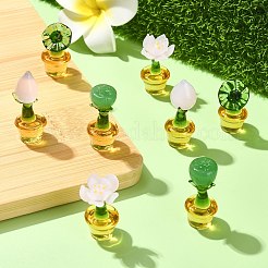 8 Stück 4 Arten Topfpflanzen-Glasfiguren&nbsp;DJEW-CJ0001-11