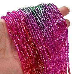 Brins de perles de verre peints transparents&nbsp;X1-DGLA-A034-T1mm-A24