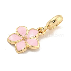 Gestell-Plattierungslegierung Emaille Blume europäische baumelnde Charms&nbsp;FIND-B034-55G