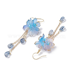 Blume baumeln Ohrringe&nbsp;X1-EJEW-TA00636-04