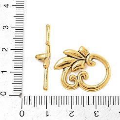 Blatt tibetischen Stil Knebelverschlüsse&nbsp;LS-GLF0676Y-NF