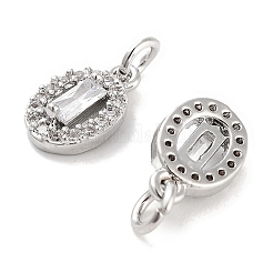 Breloques en laiton avec zircone cubique de micro pave&nbsp;KK-C051-04P-04