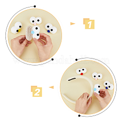 36 stücke 6 farben diy handwerk cartoon beweglichen auge high-elastische pom pom ball&nbsp;DIY-FH0005-60