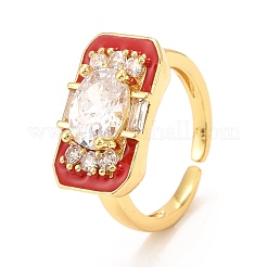 Anillo de brazalete de circonita cúbica con micro pavé de latón&nbsp;RJEW-F118-10-G