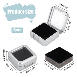 Quadratische Aufbewahrungsboxen für lose Diamanten aus Kunststoff&nbsp;LS-VBOX-WH0005-08