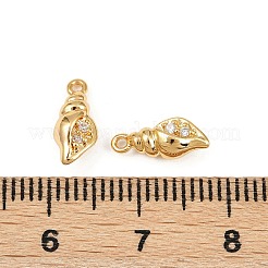 Breloques en laiton micro pavé de zircones cubiques sur le thème de l'océan&nbsp;KK-F902-08O-G