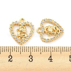 Messing micro pave klar zirkonia charme&nbsp;KK-Z034-02G