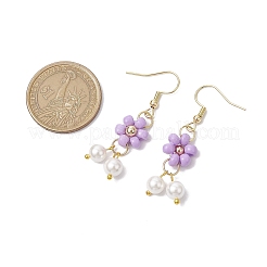 Orecchini pendenti con perle di conchiglia e semi di vetro&nbsp;EJEW-MZ00310-05