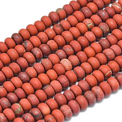 Natürliche rote Jaspis Perlen Stränge&nbsp;G-P575-A17-6x4mm