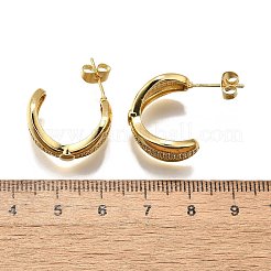 Ohrstecker aus Messing mit Mikropavé und klaren kubischen Zirkonia für Damen&nbsp;EJEW-U056-05A-G