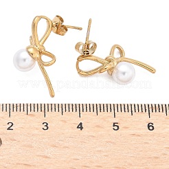 Ohrstecker aus 304 Edelstahl mit Schleife&nbsp;EJEW-C142-07G