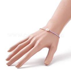 5 stücke 5 farben natürliche perle & glas samen geflochtene perlen armbänder set für frauen&nbsp;BJEW-JB08888