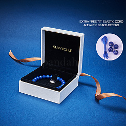 Lapis lazuli naturale perle rotonde si allungano i braccialetti&nbsp;BJEW-PH0001-8mm-02