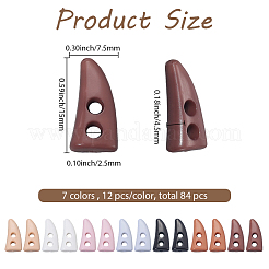 84 Stück 7 Farben Kunststoff-Hornknöpfe&nbsp;FIND-GF0008-26