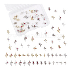 60 Stück 30 Stile Stern Legierung Strass Cabochons&nbsp;DIY-PH0029-08
