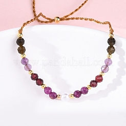 Bracciali con perline intrecciate in agata grigia naturale&nbsp;BJEW-F493-09G-03