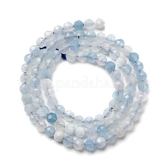 Natürliche Aquamarin Perlen Stränge&nbsp;G-A276-C09-4mm-02