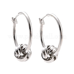 Pendientes de aro con nudo de latón para mujer&nbsp;EJEW-A072-19P