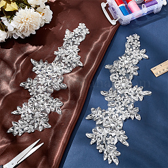 Appliques de fleurs en strass acrylique&nbsp;PATC-WH0005-47