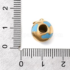 304 Edelstahl Emaille Europäische Perlen&nbsp;STAS-D153-31G