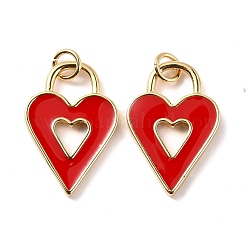 Pendentifs en laiton émaillé de placage de crémaillère&nbsp;KK-B054-05G
