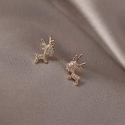 Legierung Kristall Strass Hirsch Ohrstecker&nbsp;FS-WG0671C-01