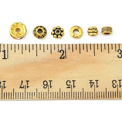 285 Stück 6-teilige Distanzperlen aus Eisen mit Strass und Legierung im tibetischen Stil&nbsp;DIY-FS0004-08