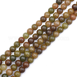 Crackle GlasperlenStränge, gefärbt und erhitzt, Runde, Olive, 10 mm, Bohrung: 1 mm, ca. 78~79 Stk. / Strang, 29.92 Zoll ~ 30.24 Zoll (76~76.8 cm)