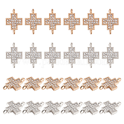 Chgcraft 48 pz 2 colori ciondoli croce con strass di cristallo religione croce pendenti per fare collana fai da te braccialetto orecchino, di platino e d'oro