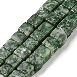 Натуральные зеленые пятна яшмовых нитей, кубические, 6~6.5x6~6.5x6~6.5 мм, отверстие : 1.2 мм, около 63~64 шт / нитка, 15''~15.16'' (38.1~38.5 см)