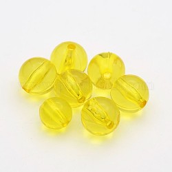 Прозрачные акриловые бусины, круглые, желтые, 6 мм, отверстие : 1.5 мм, Около 4400 шт / 500 г