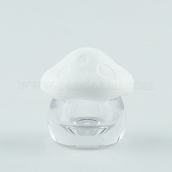 キノコの形の透明アクリル詰め替え容器、PP プラスチックカバー付き  ポータブルトラベルリップスティックフェイスクリームジャムジャー  透明  4.48x4.48cm  容量：10g