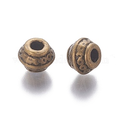 Tibetano piombo antico metallo bronzo libero e nichel libero & cadmio, 9mm di diametro, 7 mm di spessore, Foro: 3.5 mm