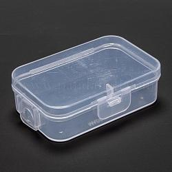 Aufbewahrungsbehälter für Polypropylen (pp) -Kügelchen, Mini-Lagerbehälter Boxen, mit Klappdeckel, Rechteck, Transparent, 6.8x4.5x2.1 cm, Innengröße: 6.4x4.1 cm