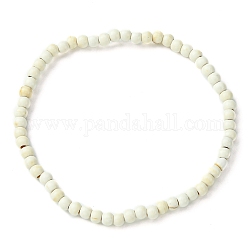 Женские эластичные браслеты из синтетического говлита с плоскими круглыми бусинами, внутренний диаметр: 2-3/8 дюйм (6 см)