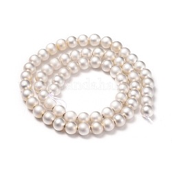 Chapelets de perles en hématite synthétique sans magnétiques, ronde, mat, Plaqué Argent, 6~6.5mm, Trou: 1mm, Environ 65 pcs/chapelet, 15.5 pouce (39.5 cm)