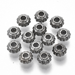 Ccb Kunststoff-Perlen, Rondell, Metallgrau, 7.5x5 mm, Bohrung: 2 mm, ca. 3800 Stk. / 500 g