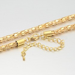 Iron Lantern Chain Necklace Making, with Alloy Lobster Claw Clasps and Iron End Chains, Light Gold, 29.5 inch