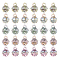 UV Plating Rainbow Iridescent Transparent Acrylic Pendant, Bell Charms, Mixed Color, 20.5x15.5mm, Hole: 3.5mm