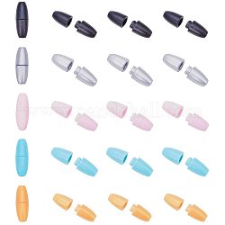 Pandahall elite 60 комплект 5-х цветных пластиковых отрывных застежек предохранительная застежка для резиновых силиконовых ожерелий для прорезывания зубов для изготовления ювелирных изделий отверстие для аксессуаров: 2.5 мм