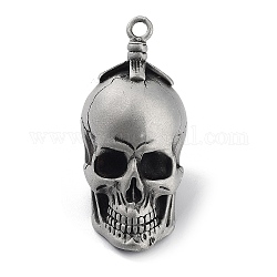 Tibetan Style Alloy Big Pendant, Frosted, Skull with Cross Charm, Antique Silver, 51x23x30mm, Hole: 3mm