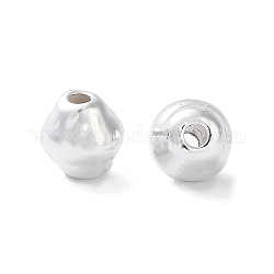 Aluminium Zwischen perlen, langlebig plattiert, Doppelkegel, Silber, 6x6 mm, Bohrung: 1.5 mm