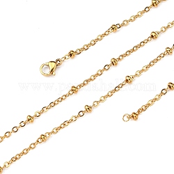 304 Edelstahl-Kabelketten Halsketten, mit Karabiner verschlüsse, golden, 31.5 Zoll (80 cm)