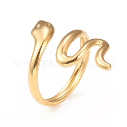 Anillos de puño de 304 acero inoxidable, anillo de serpiente ajustable, dorado, nosotros tamaño 7 1/4 (17.5 mm), 2.5~24mm